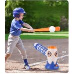 Joc de Baseball Interactiv, Lansator Embo, Aruncare Automata, Include Bata si 5 Mingii, 37 x 23 x 16 cm Baza, 59 cm Bata, Multicolor - imagine 3