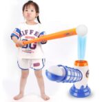 Joc de Baseball Interactiv, Lansator Embo, Aruncare Automata, Include Bata si 5 Mingii, 37 x 23 x 16 cm Baza, 59 cm Bata, Multicolor - imagine 6