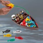 Joc de baut, La pescuit, Embo, arunca undita si prinde provocarea, pahare de shot din sticla, pentru petreceri, distractiv, 31 x 15 x 5 cm, multicolor - imagine 3