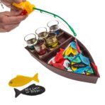 Joc de baut, La pescuit, Embo, arunca undita si prinde provocarea, pahare de shot din sticla, pentru petreceri, distractiv, 31 x 15 x 5 cm, multicolor - imagine 5