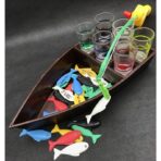 Joc de baut, La pescuit, Embo, arunca undita si prinde provocarea, pahare de shot din sticla, pentru petreceri, distractiv, 31 x 15 x 5 cm, multicolor - imagine 7