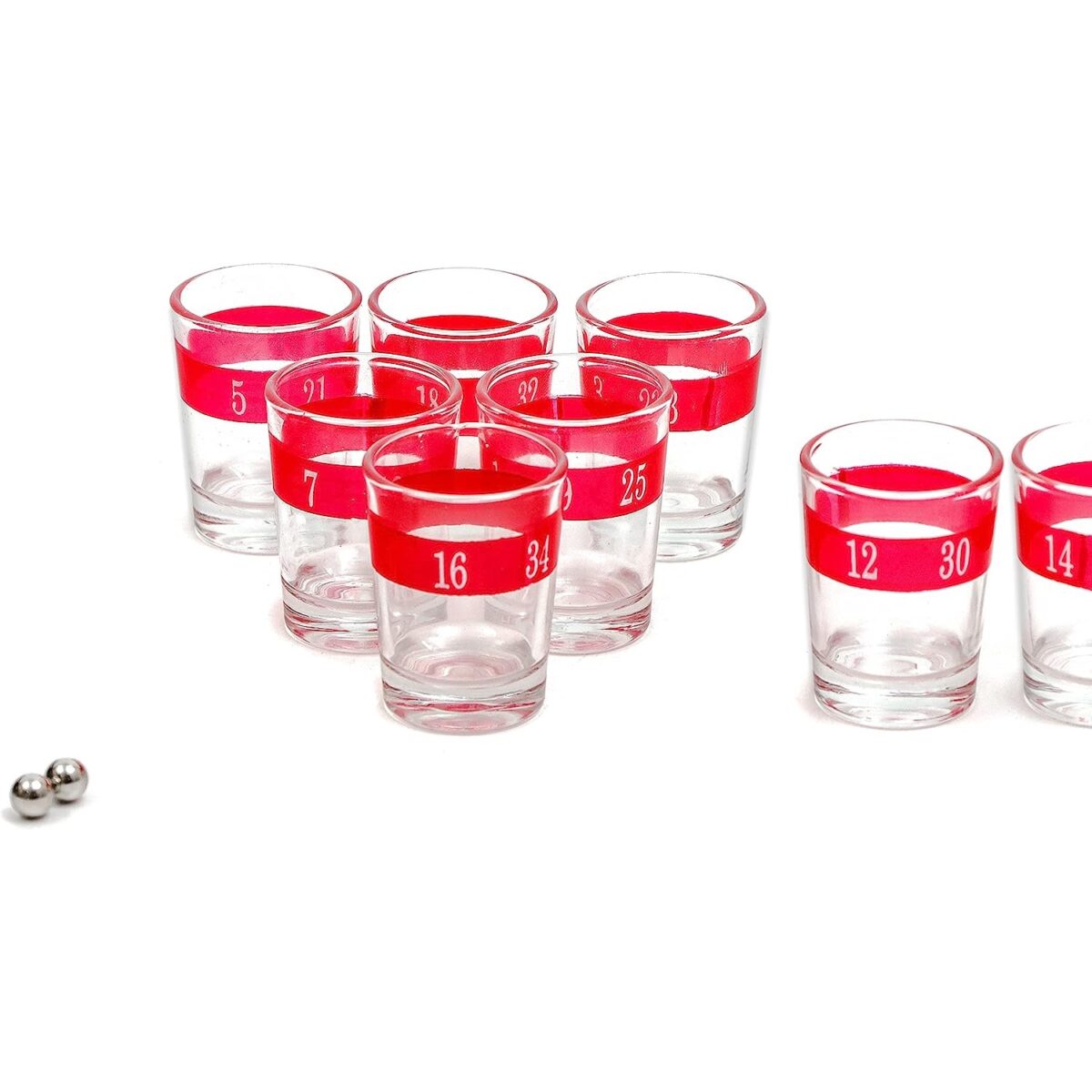 Joc de Baut Ruleta cu Pahare de Shot Embo, 30 cm, Rosu/Negru - imagine 5