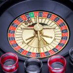 Joc de Baut Ruleta cu Pahare de Shot Embo, 30 cm, Rosu/Negru - imagine 6