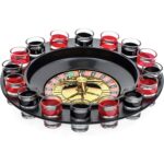 Joc de Baut Ruleta cu Pahare de Shot Embo, 30 cm, Rosu/Negru