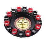 Joc de Baut Ruleta Embo, cu 16 Pahare de Shot din Sticla , 30 x 30 x 5.5 cm, model 2, Rosu/Negru