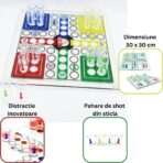 Joc de baut, Nu te supara frate, Embo, cu pahare de shot din sticla, 30x30 cm, multicolor - imagine 4