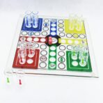 Joc de baut, Nu te supara frate, Embo, cu pahare de shot din sticla, 30x30 cm, multicolor - imagine 7