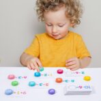 Joc Educational, Embo, Invatare Adunare si Scadere, Cifre din Lemn, 46 Planse, +3 Ani, Multicolor - imagine 5