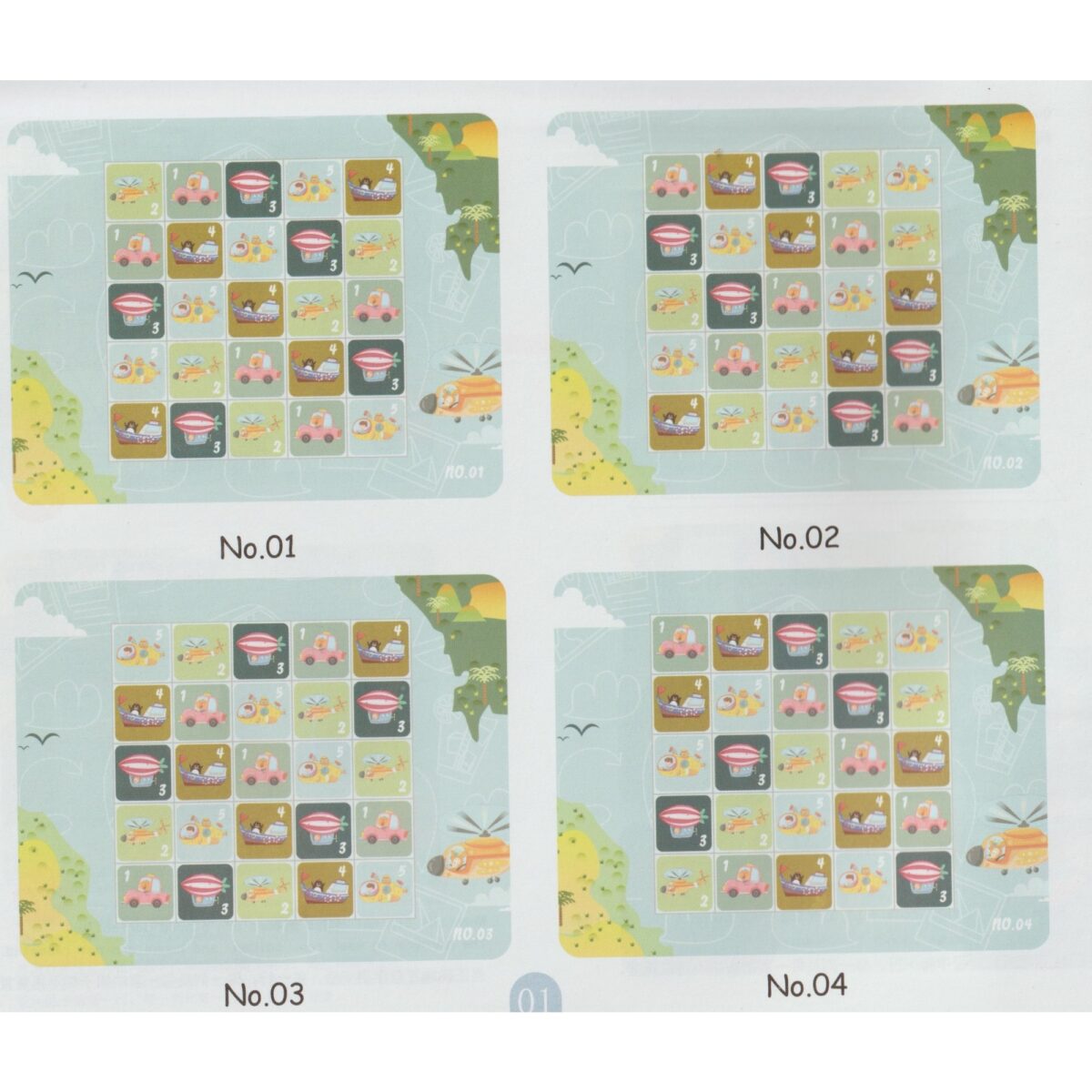 Joc educativ Sudoku cu tablita magnetica, 53 de piese, cartonase cu trafic, Verde - imagine 2