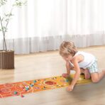 Joc Interactiv, Embo, Covor de Basket 90 x 20 cm, 1-4 Jucatori, +5 Ani, 6 Mingi Incluse, Maro - imagine 3