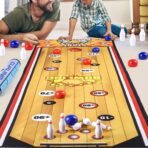 Joc Interactiv, Embo, Covor de Bowling 90 x 20 cm, 1-4 Jucatori, +5 Ani, 6 Mingi Incluse, 6 Popice, Galben - imagine 3