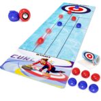Joc Interactiv, Embo, Covor de Curling 90 x 20 cm, 1-4 Jucatori, +5 Ani, 6 Mingi Incluse, Albastru - imagine 4