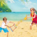 Joc Spikeball, Embo, pentru Copii, Joc in 2, pentru Plaja, Parcuri, Interior, 2 Plase, 2 Mingi, Senzorial, Prinderea Mingii, 50x30 cm, Multicolor - imagine 4