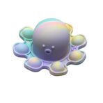 Jucarie antistres din silicon, Embo, Pop It Now and Flip It, Caracatita reversibila, Multicolor, V6