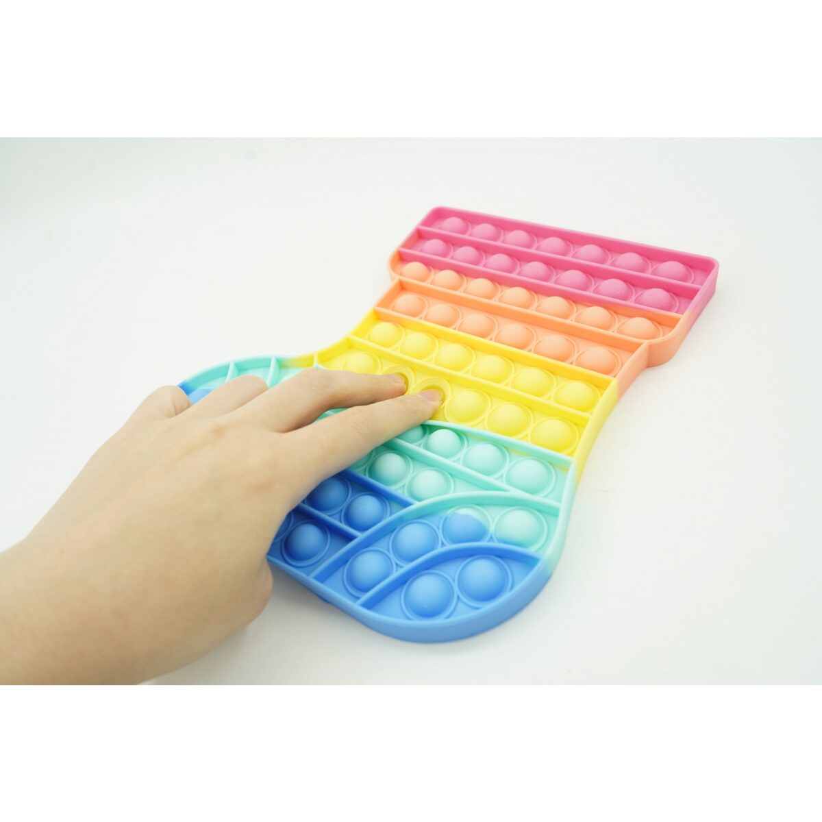 Jucarie antistres din silicon, Embo, Pop It Now and Flip It, Ciorap Craciun, Multicolor - imagine 5