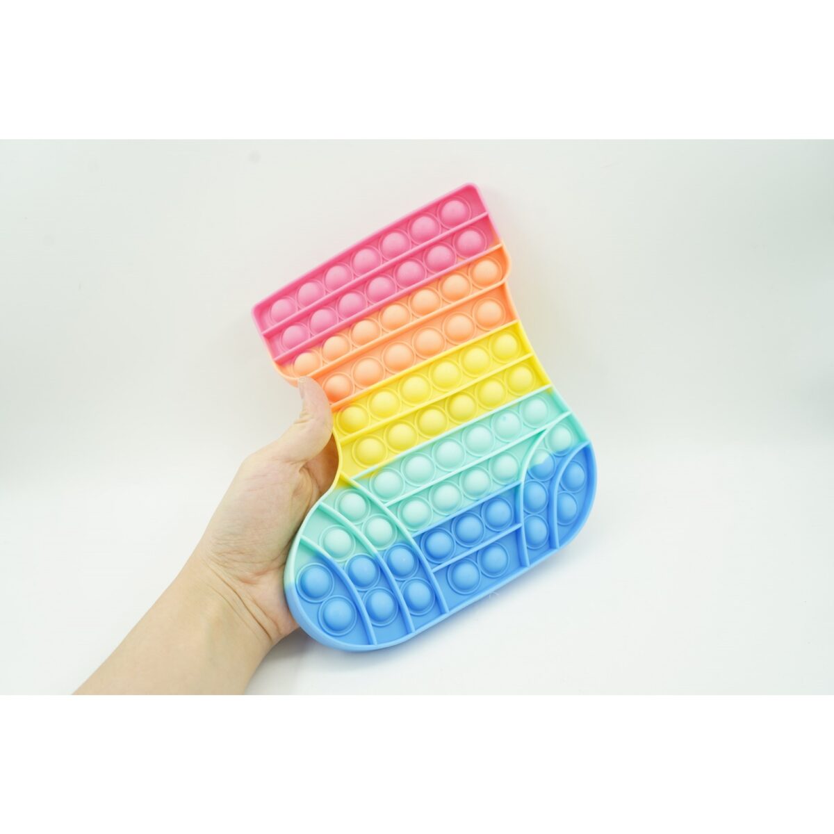Jucarie antistres din silicon, Embo, Pop It Now and Flip It, Ciorap Craciun, Multicolor - imagine 7
