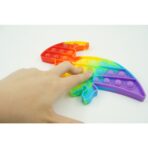 Jucarie antistres din silicon, Embo, Pop It Now and Flip It, Dinozaur mic, Multicolor V2 - imagine 3
