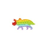 Jucarie antistres din silicon, Embo, Pop It Now and Flip It, Dinozaur mic, Multicolor V3