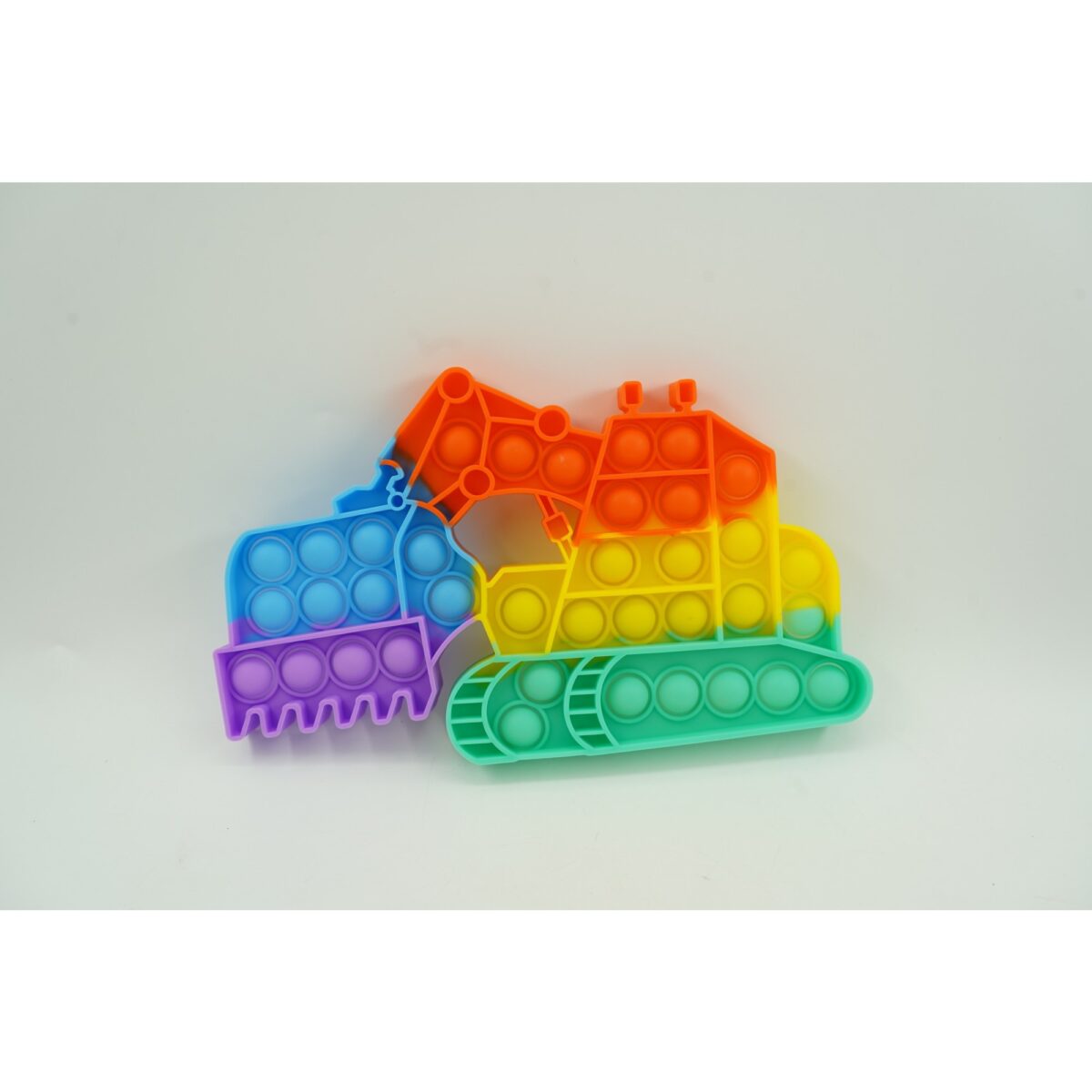 Jucarie antistres din silicon Embo, Pop it Now and Flip It ,Excavator ,Multicolor ,Model 4 - imagine 2