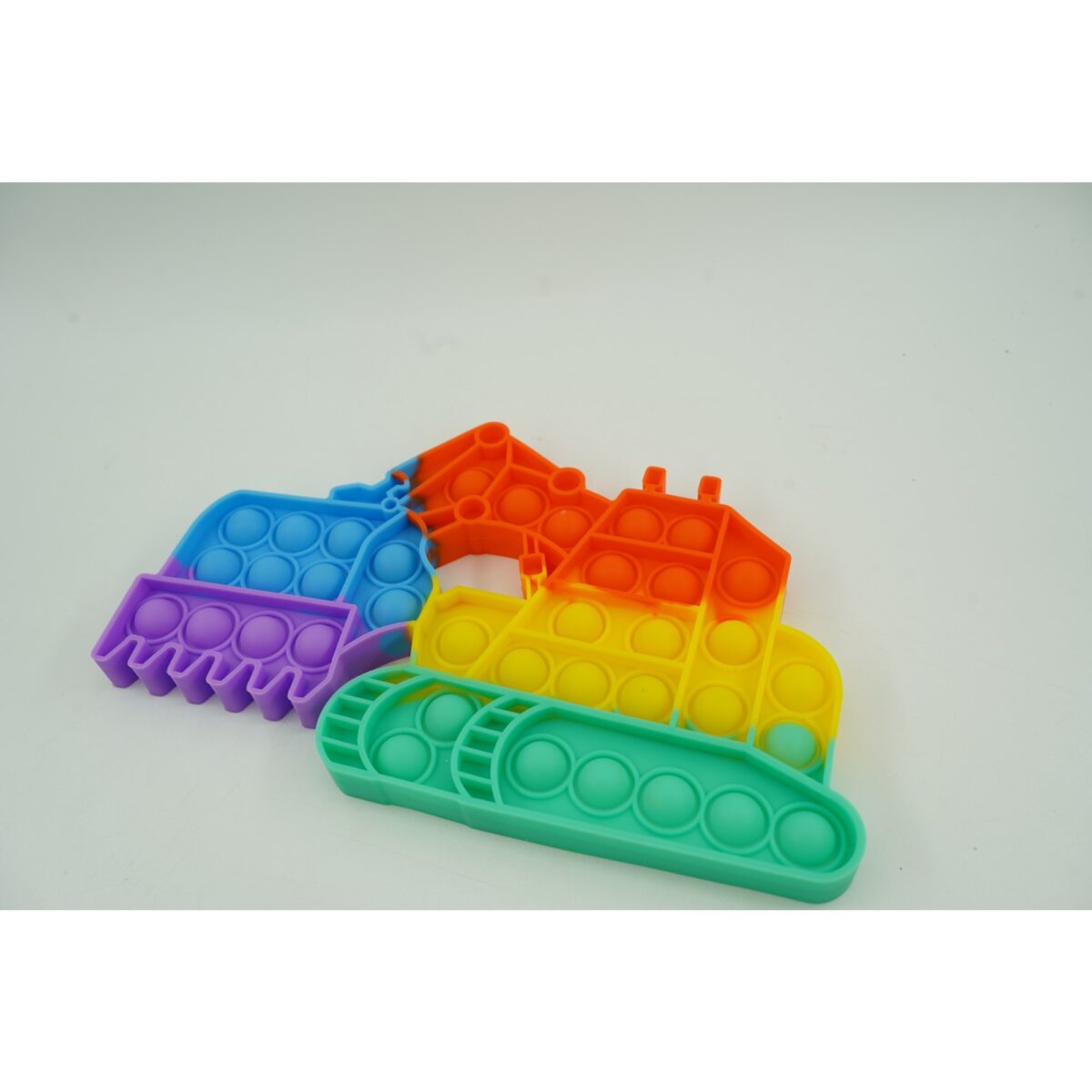 Jucarie antistres din silicon Embo, Pop it Now and Flip It ,Excavator ,Multicolor ,Model 4 - imagine 5