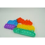 Jucarie antistres din silicon Embo, Pop it Now and Flip It ,Excavator ,Multicolor ,Model 4 - imagine 5