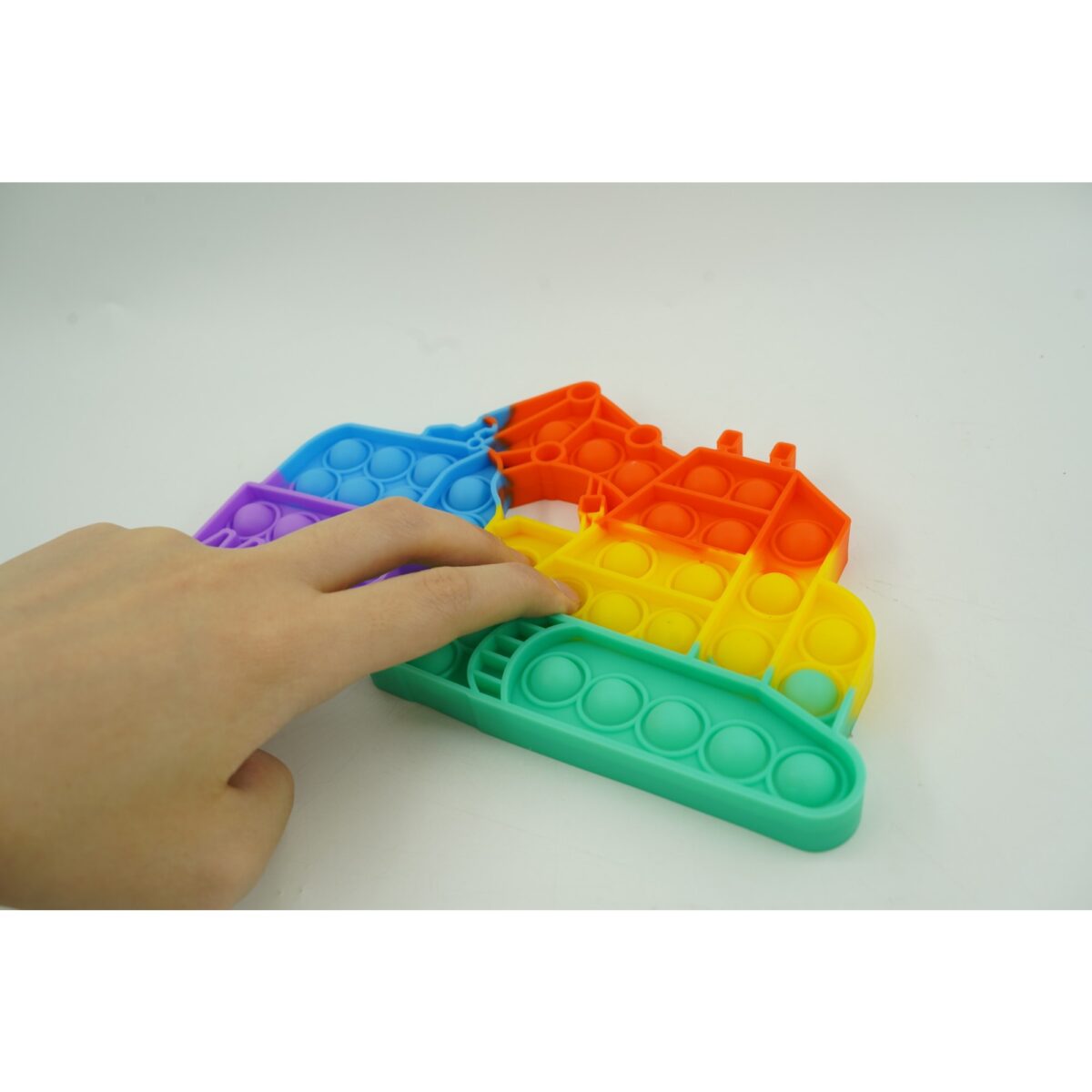 Jucarie antistres din silicon Embo, Pop it Now and Flip It ,Excavator ,Multicolor ,Model 4 - imagine 6