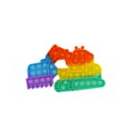 Jucarie antistres din silicon Embo, Pop it Now and Flip It ,Excavator ,Multicolor ,Model 4