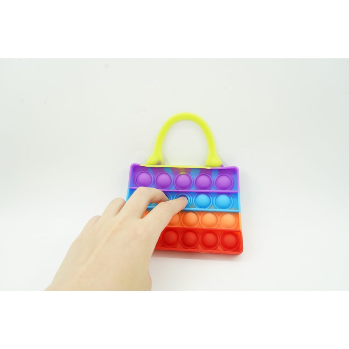 Jucarie Antistres din silicon Embo, Pop It Now And Flip It, Geanta de umar, Multicolor - imagine 3