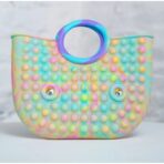 Jucarie Antistres, Embo, Tip Pop It Now and Flip It, Geanta, din Silicon, 28 cm, Multicolor - imagine 3