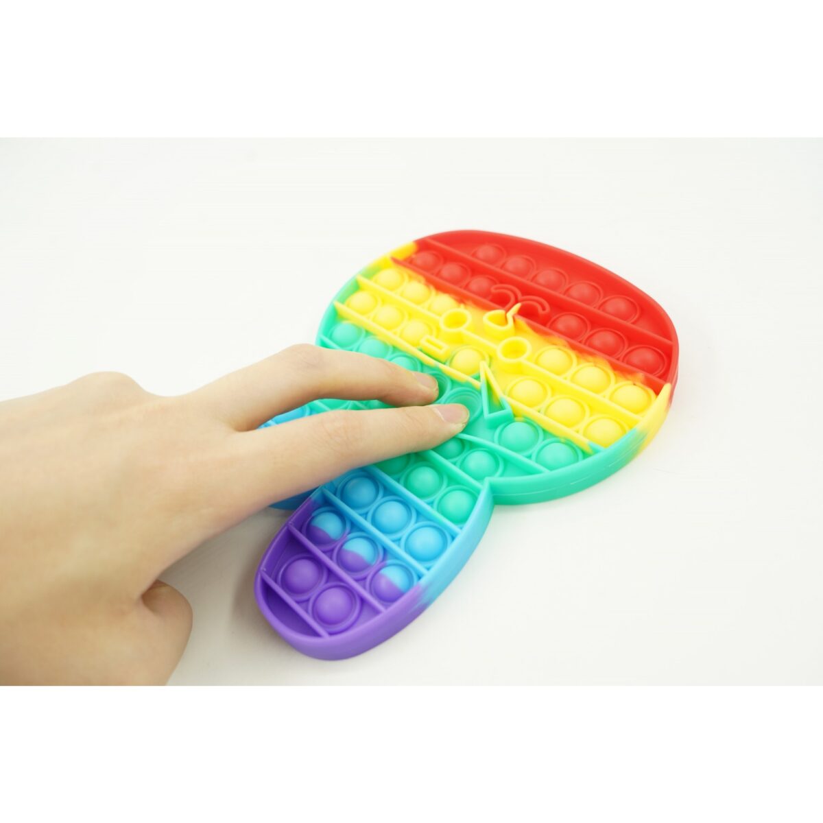 Jucarie antistres din silicon, Embo, Pop It Now and Flip It, Iepuras, Multicolor - imagine 5