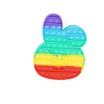 Jucarie antistres din silicon, Embo, Pop It Now and Flip It, Iepuras, Multicolor