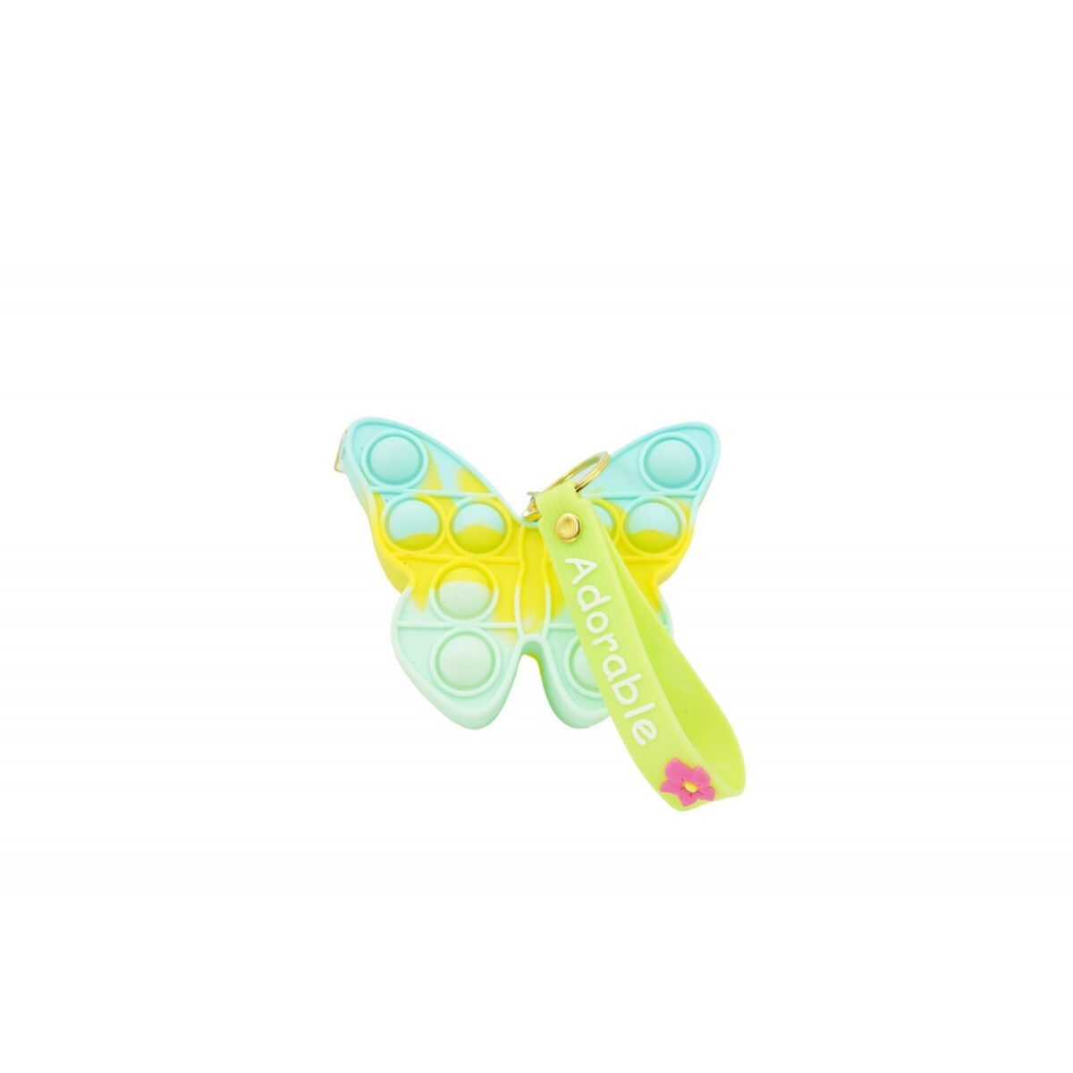 Jucarie antistres din silicon, Embo, Pop It Now and Flip It, Portofel fluturas, Bleu/Galben - imagine 2
