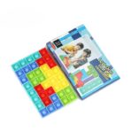 Jucarie antistres din silicon Embo, Pop it Now and Flip It , Puzzle Soft Blocks , 10 piese, Multicolor - imagine 2