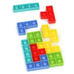 Jucarie antistres din silicon Embo, Pop it Now and Flip It , Puzzle Soft Blocks , 10 piese, Multicolor - imagine 5