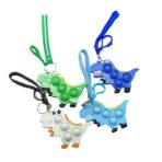 Jucarie antistres din silicon, Embo, Pop It Now and Flip It, Simple Dimple, Breloc, Dinozaur, Verde - imagine 2