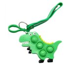 Jucarie antistres din silicon, Embo, Pop It Now and Flip It, Simple Dimple, Breloc, Dinozaur, Verde