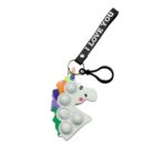 Jucarie antistres din silicon, Embo, Pop It Now and Flip It, Simple Dimple, Breloc, Unicorn, Alb