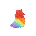 Jucarie antistres din silicon, Embo, Pop It Now and Flip It, Stea cazatoare, Multicolor