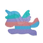 Jucarie antistres din silicon Embo, Pop it Now and Flip It ,Unicorn cu aripi ,Curcubeu