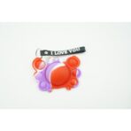 Jucarie antistres din silicon, Embo, Pop It Now tip breloc, Crab, Multicolor, V4 - imagine 2