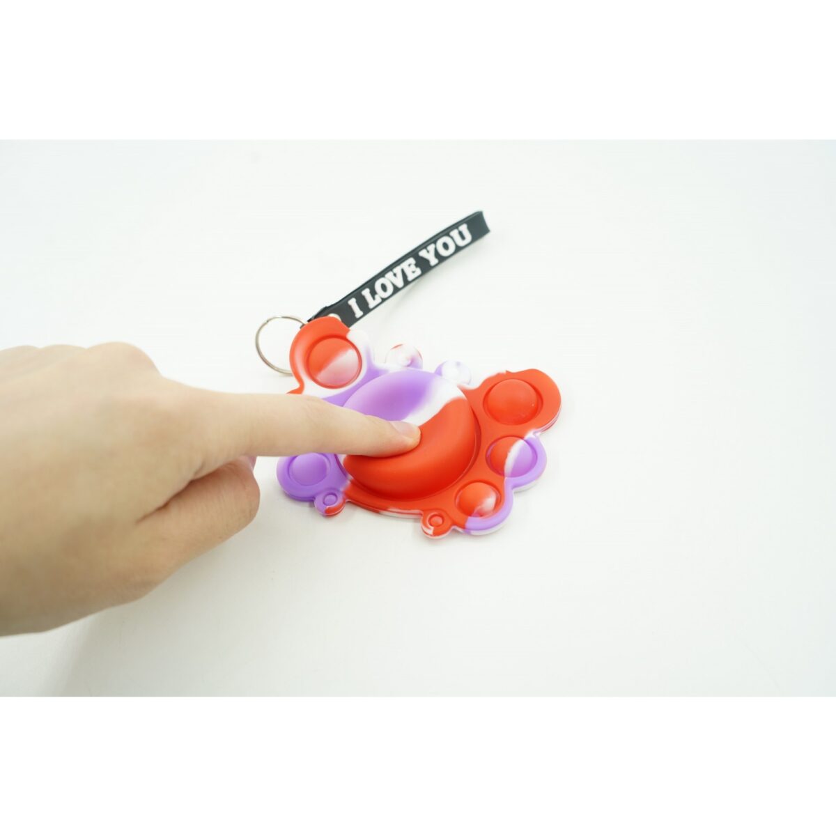 Jucarie antistres din silicon, Embo, Pop It Now tip breloc, Crab, Multicolor, V4 - imagine 4
