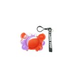 Jucarie antistres din silicon, Embo, Pop It Now tip breloc, Crab, Multicolor, V4