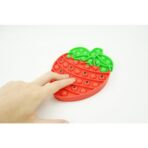Jucarie antistres din silicon, Pop It Now and Flip It, Capsuna, Rosu/Verde - imagine 6