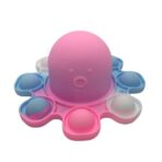 Jucarie Antistres, Embo, Tip Pop It, Caracatita Reversibila, din Silicon, 20 x 10 cm, Multicolor/Lila - imagine 3