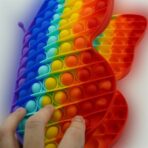 Jucarie antistres din silicon Pop it now, forma Fluture, multicolor, urias - imagine 7