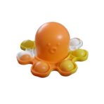 Jucarie Antistres, Embo, Tip Pop It, Caracatita Reversibila, din Silicon, 20 x 10 cm, Portocaliu - imagine 3