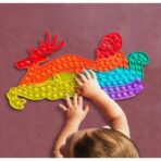 Jucarie Antistres, Embo, Tip Pop It Now and Flip It, Sania Lui Mos Craciun cu Renul, 42 x 21 cm, Multicolor - imagine 4