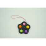 Jucarie antistres simple dimple fidget toy spinner cu 5 buline, Multicolor/Negru - imagine 2