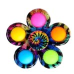 Jucarie antistres simple dimple fidget toy spinner cu 5 buline, Multicolor Rainbow - imagine 2