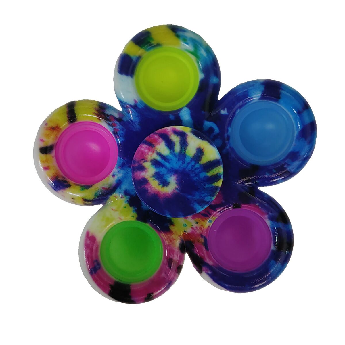 Jucarie antistres simple dimple fidget toy spinner cu 5 buline, Multicolor Rainbow - imagine 3
